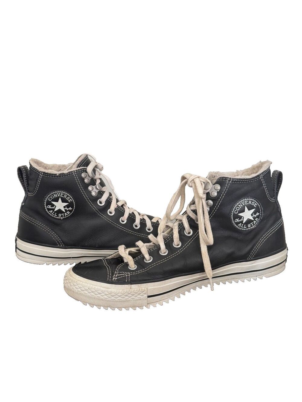 Converse Chuck Taylor City Hiker Black Leather Fleece High Top Mens 11 Womens 13